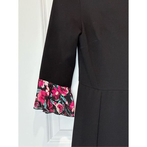 Every Body Every Wear Black Pink Floral Ruffle Dress Size Small - Picture 5 of 8